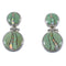 Southwest Turquoise And Opal Inlay Silver Earrings CX45885